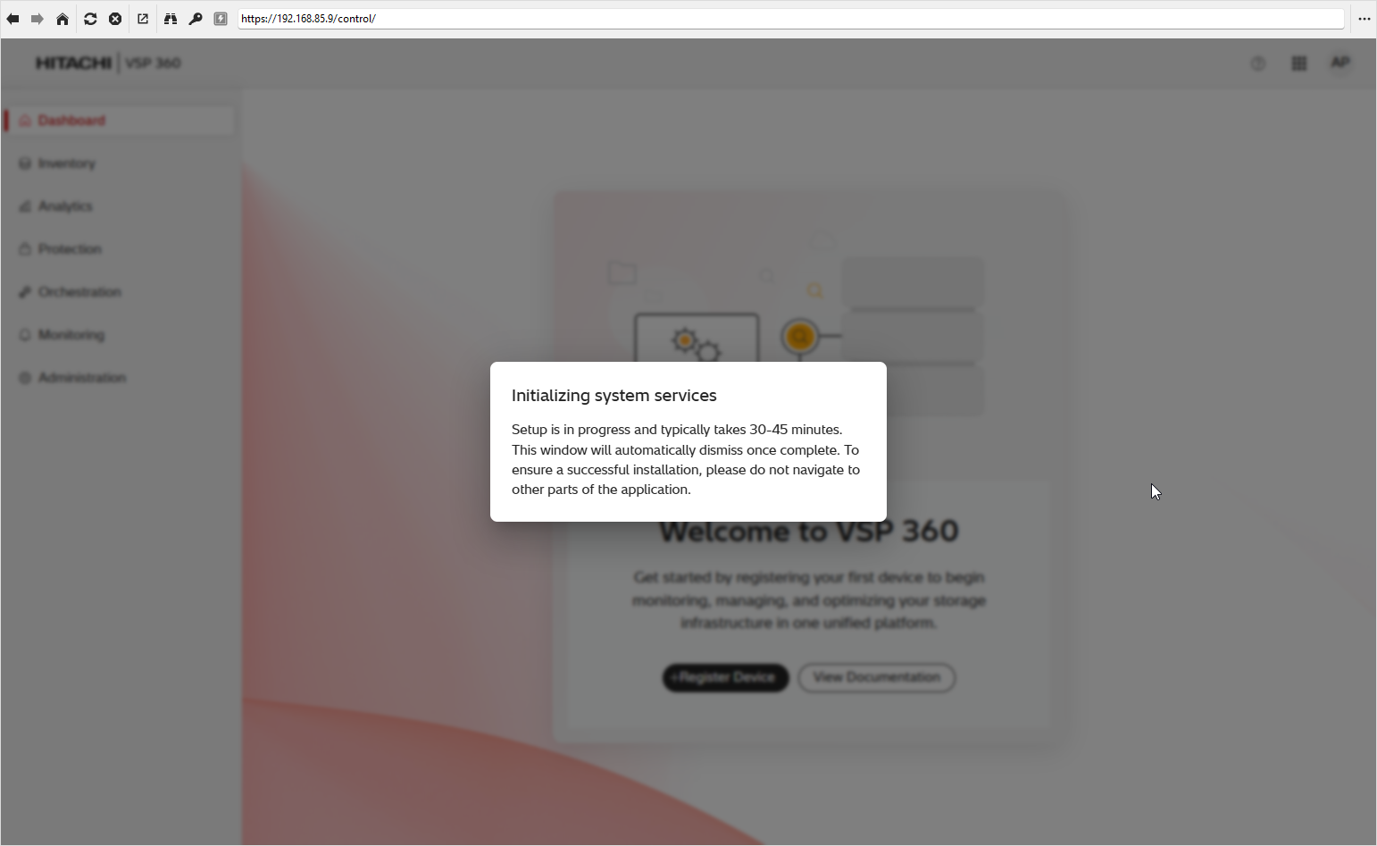 VSP 360 hanging at: Initializing system services